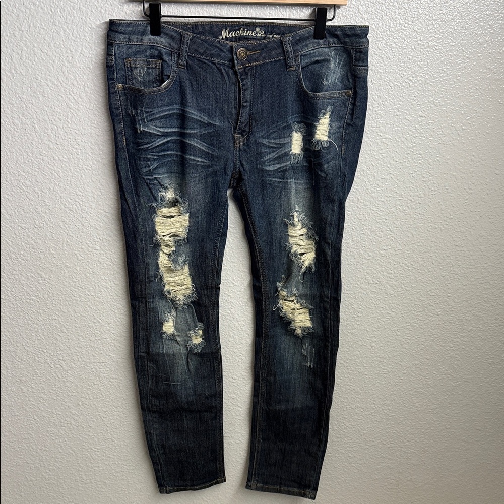 Machine Ripped Denim Pants